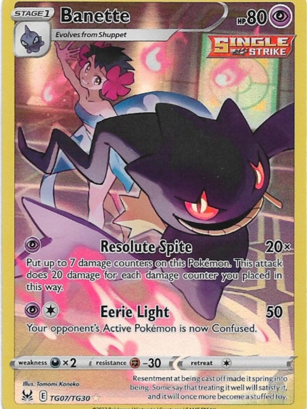 Pokemon Banette TG07/TG30 Lost Origin Trainer Gallery NM